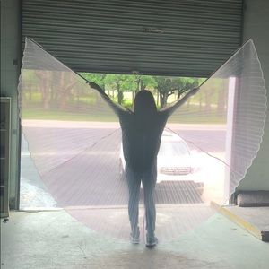 Iridescent Belly dancing wings with sticks